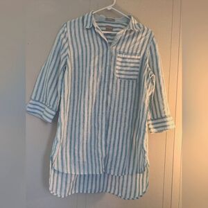 Long Linen button top